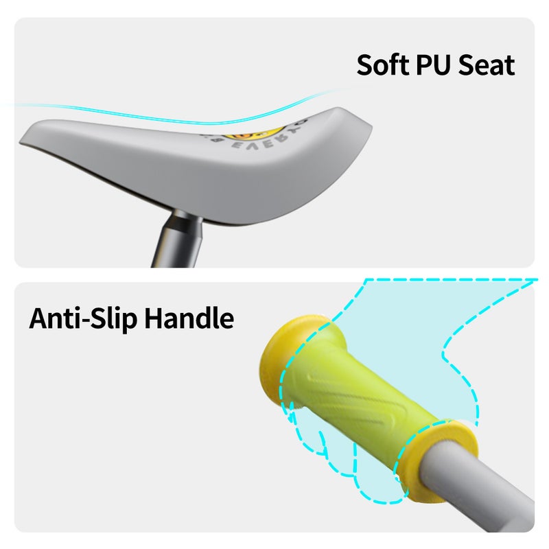 B.Duck - Kids Balance Bike, Adjustable seat & handlebar, Anti-slip Handle & Wheels, Indoor/Outdoor Ride, Yellow, 2-5 Y - Image 4